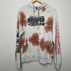 2002/2007 Naruto Shippuden Shonen Jump Graphic Hoodie Sweatshirt Gray Brown M